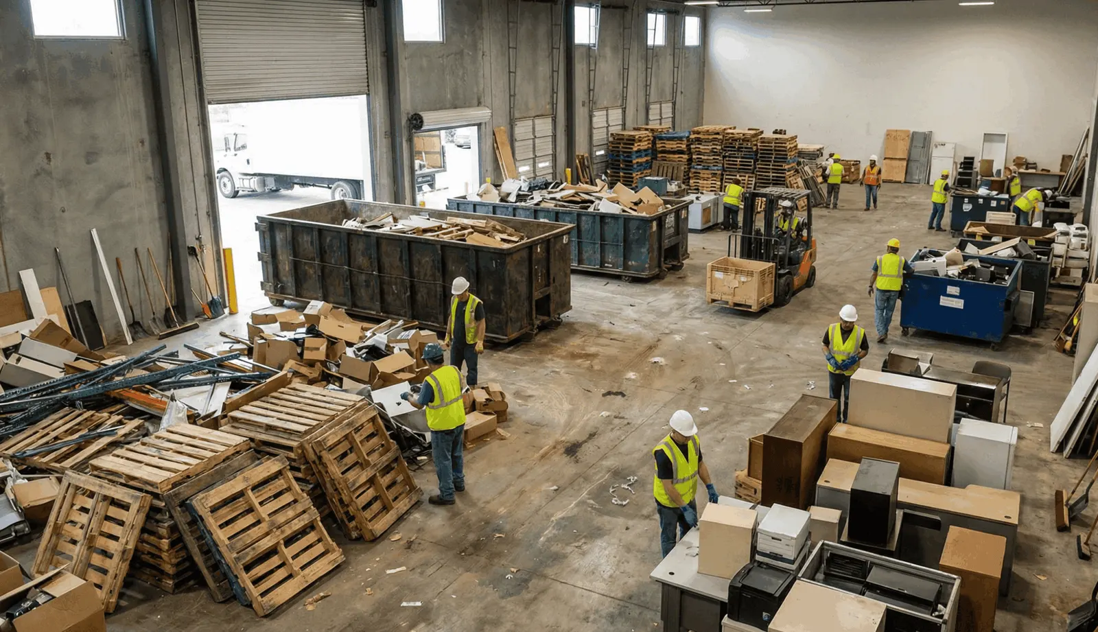 Industrial scrap yard for metal and furniture disposal in Hamilton, ON.